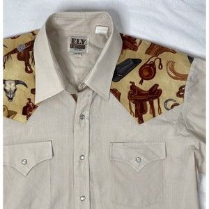 Vtg Ely Cattleman 16 1/2-34/Lg Pearl Snap Shirt